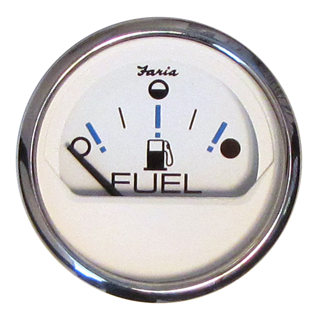 Faria Chesapeake White SS 2 Fuel Level Gauge  Metric E12F 13818
