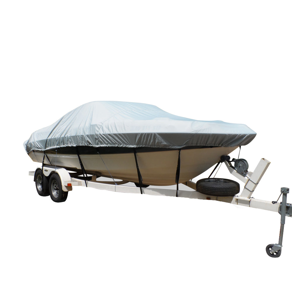 Carver FlexFit PRO Polyester Size 11 Boat Cover fVHull Center Console Fishing Boats  Grey 79011