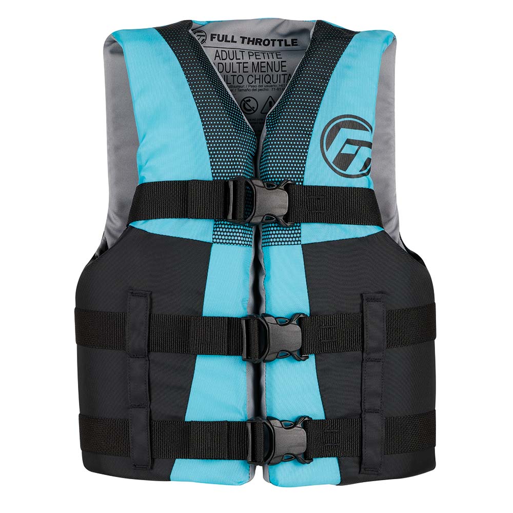 Full Throttle Teen Nylon Life Jacket  AquaBlack 11220050501022