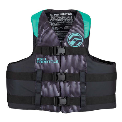 Full Throttle Adult Nylon Life Jacket  LXL  AquaBlack 11220050505022