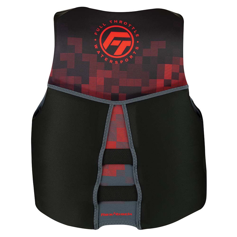 Full Throttle Mens RapidDry FlexBack Life Jacket  M  BlackRed 14250010003022
