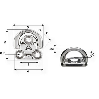 Wichard Folding Pad Eye  Diameter 1564 06604